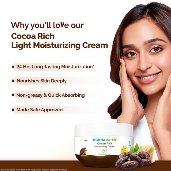 Cocoa Rich Moisturizing Cream with Cocoa Butter & Vitamin E for Deep Nourishment - 50 g