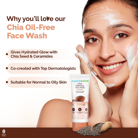 Chia oil-free face wash chia seed ceramides benefits
