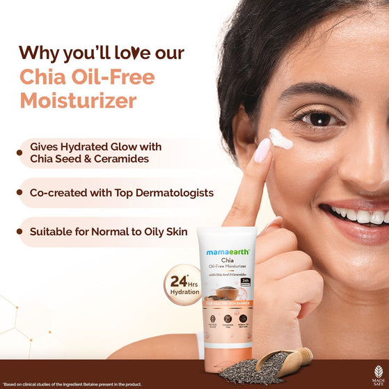 Chia Oil-Free Moisturizer with Chia Seed & Ceramides for Hydrated Glow - 80 g