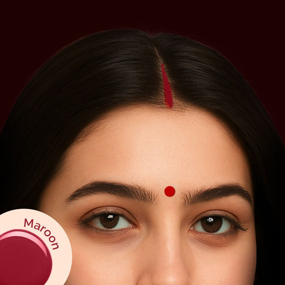 Liquid Matte Sindoor with Almond Extract & Vitamin E - 2.8 ml | 02- Maroon