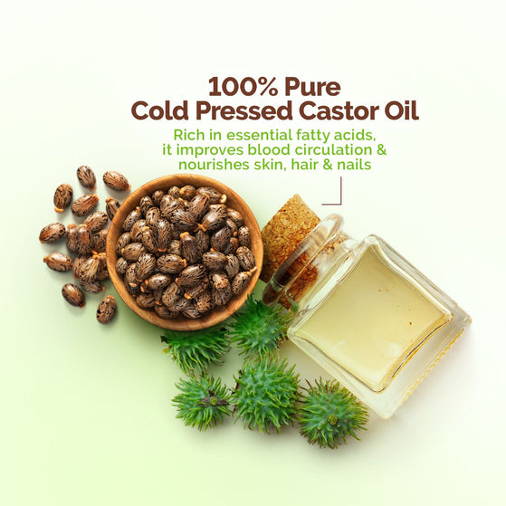 Castor Oil with 100% Pure Cold Pressed Castor Oil For Skin, Hair & Nails - 150 ml