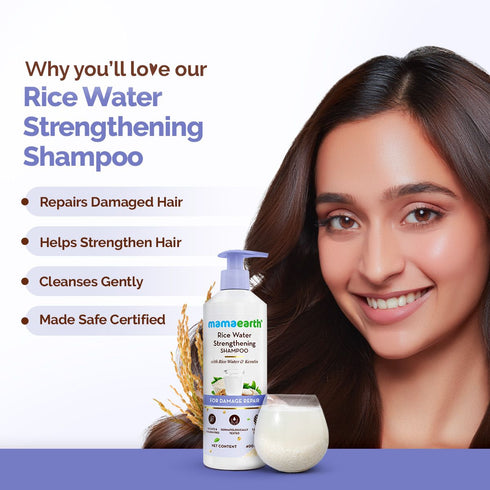 Mamaearth Rice Water Strengthening Shampoo 400 Ml
