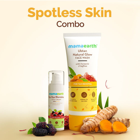 Spotless Skin Combo: Ubtan Facewash - 100ml and Bye Bye Blemishes* Face Cream - 30ml