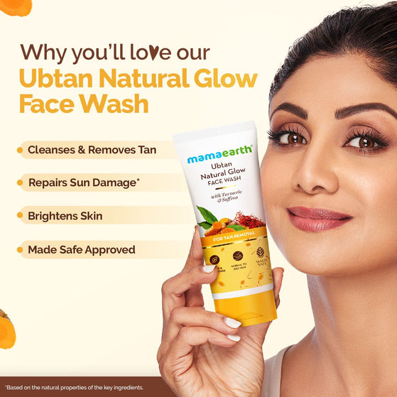 Ubtan face wash cleanses tan repairs sun damage
