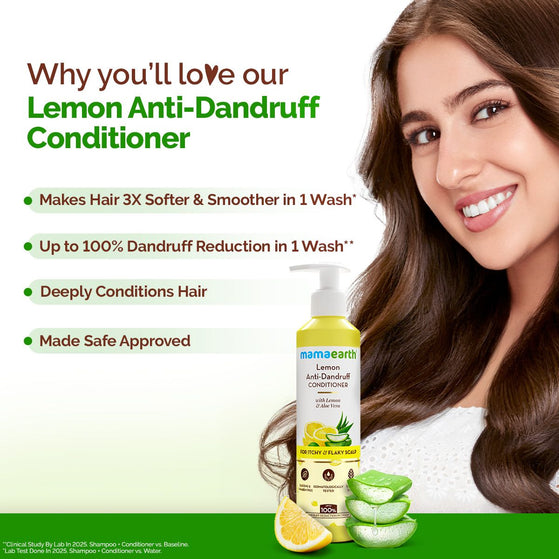 Lemon Anti-Dandruff Conditioner with Lemon & Aloe Vera for Itchy & Flaky Scalp - 250 ml