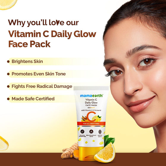 Vitamin C daily glow face pack even skin tone benefits
