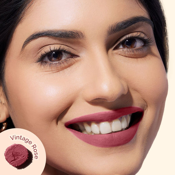 Luxe Matte Long Stay Lipstick with Passion Fruit Oil & Vitamin E -2g | Vintage Rose