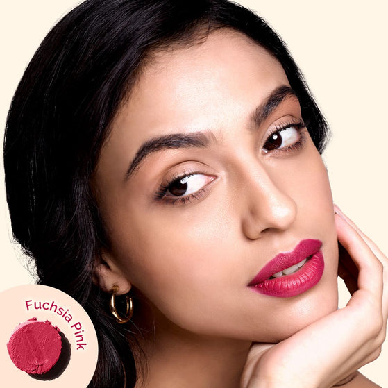Luxe Matte Long Stay Lipstick with Passion Fruit Oil & Vitamin E -2g | Fuchsia Pink