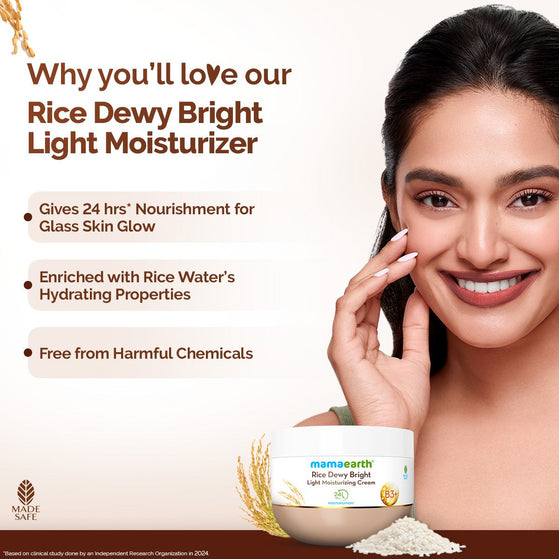Rice Dewy Bright Moisturizer with Rice Water & Niacinamide for Glass Skin Glow - 200 g