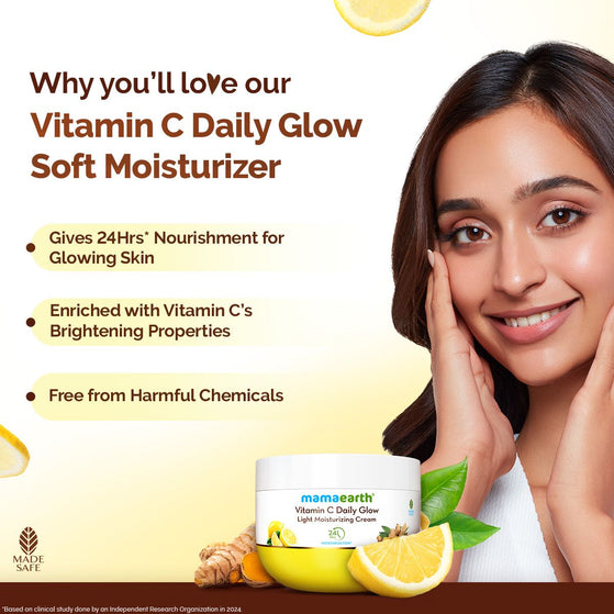 Vitamin C Daily Glow Light Moisturizer with Turmeric & Vitamin C for Skin Brightening - 200 g