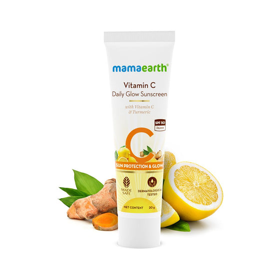 Vitamin C Daily Glow Sunscreen With Vitamin C & Turmeric for Sun Protection & Glow - 20 g