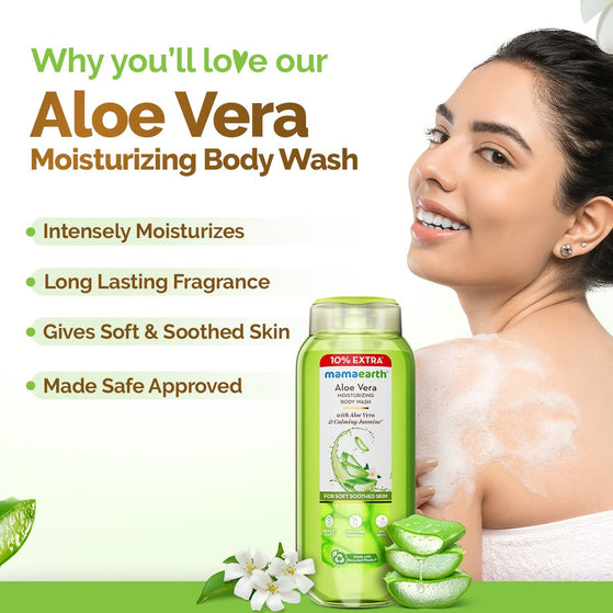 Aloe Vera Moisturizing Body Wash with Aloe Vera & Calming Jasmine For Soft & Soothed Skin – 250 ml + 25 ml