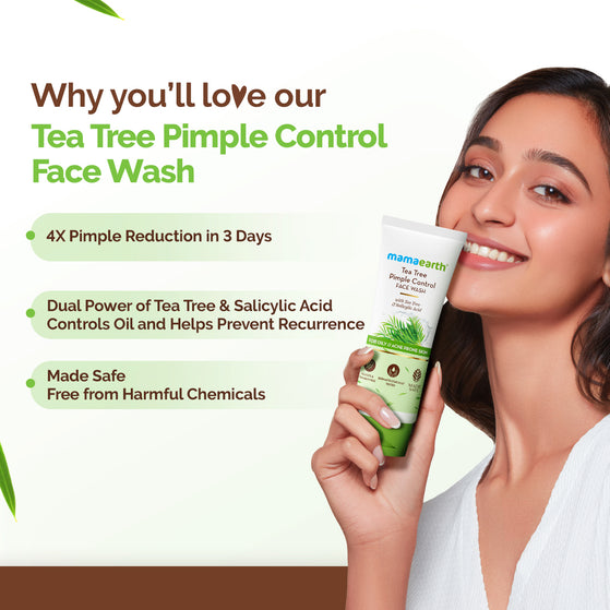 Tea Tree Pimple Control Face Wash with Tea Tree & Salicylic for Oily & Acne-Prone Skin - 150ml