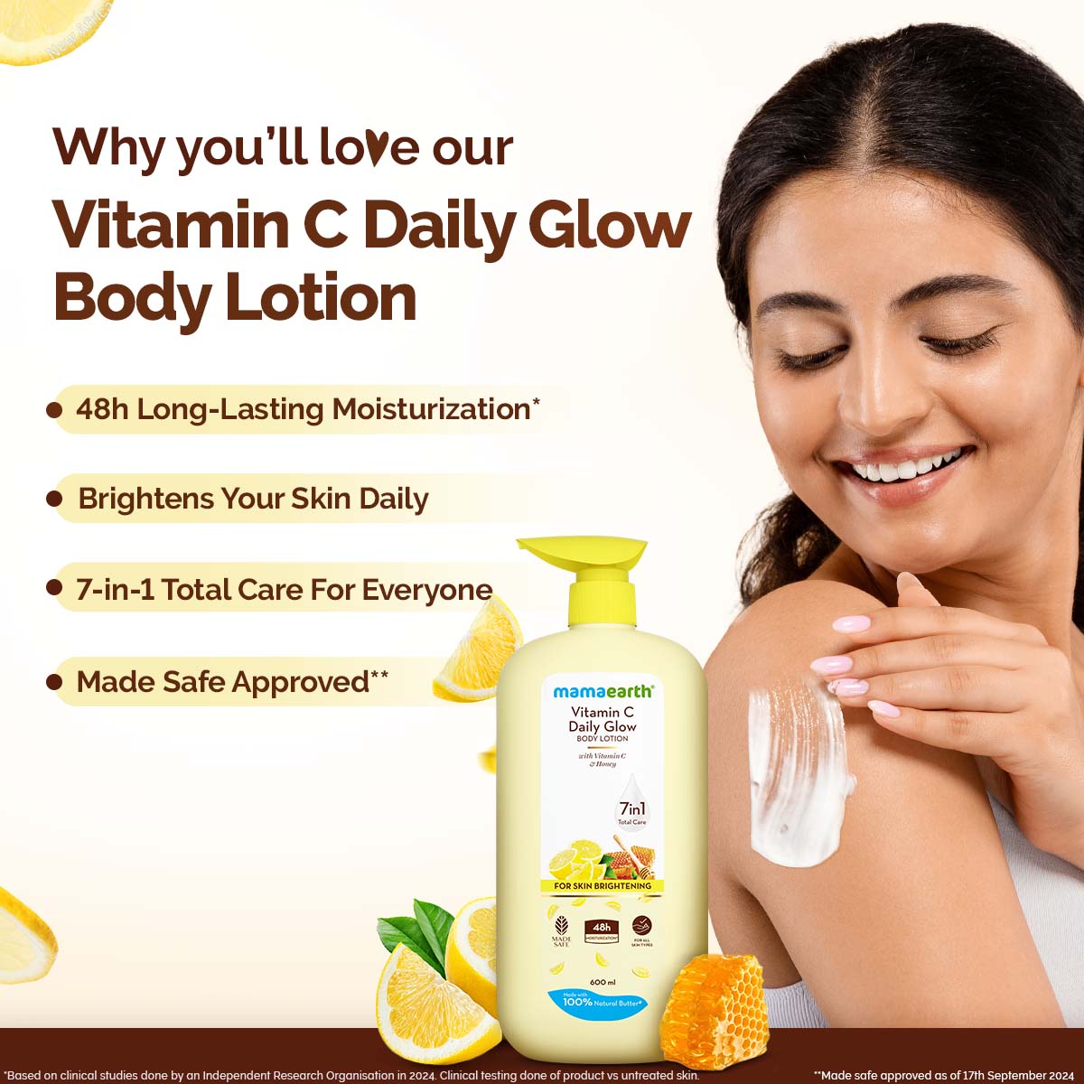 Mamaearth Vitamin C Daily Glow Body Lotion with Vitamin C & Honey for Skin Brightening - 600 ml