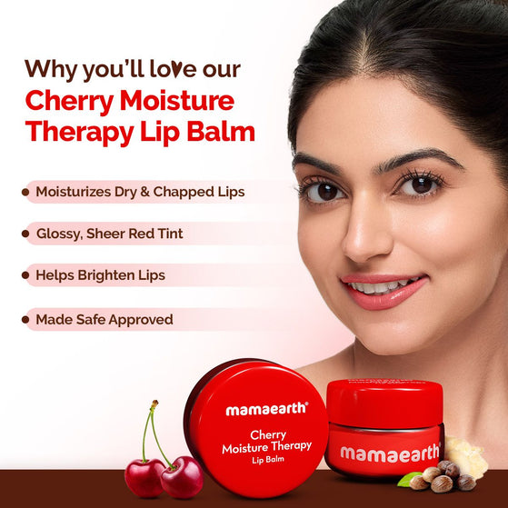 Cherry Moisture Therapy Lip Balm with Cherry & Vitamin E for Dry & Chapped Lips- 15 g (Pack of 2)