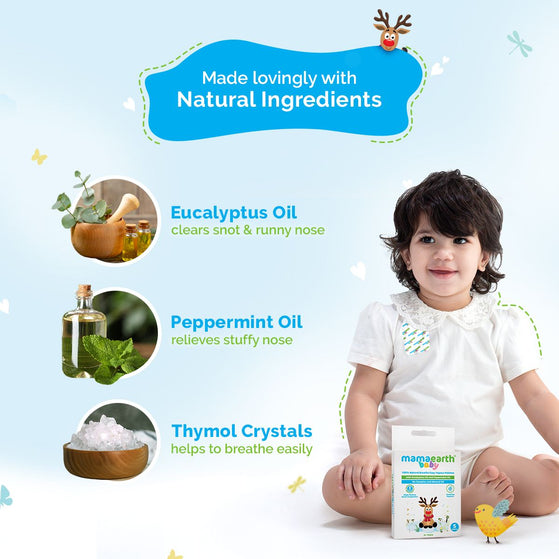 Baby 100% Natural Breathe Easy Vapour Patches with Eucalyptus Oil & Peppermint Oil - 5 pcs