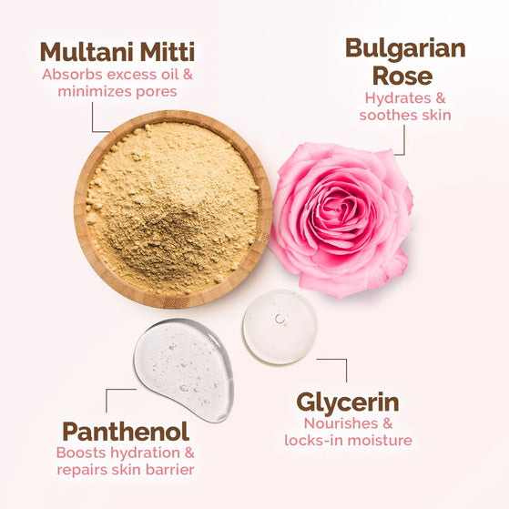 Multani Mitti Oil Balance Face Pack with Multani Mitti & Bulgarian Rose for Normal to Oily Skin - 200 g