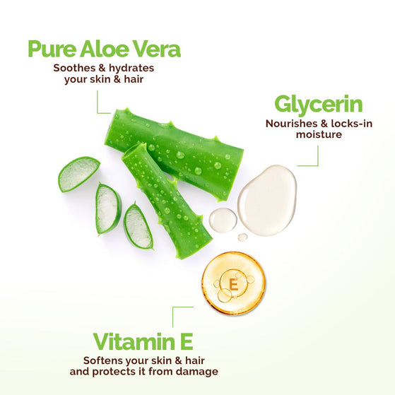 Aloe Vera Gel with 100% Natural Aloe Vera & Vitamin E for Skin & Hair - 150 ml
