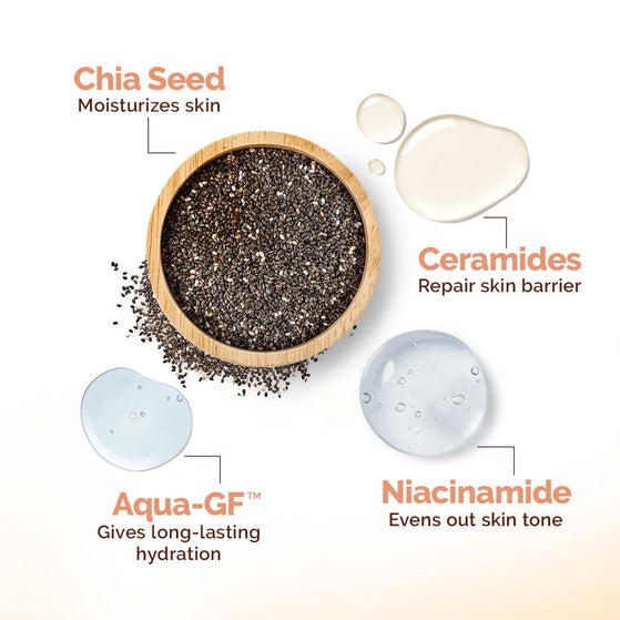 Chia Oil-Free Moisturizer with Chia Seed & Ceramides for Hydrated Glow - 80 g