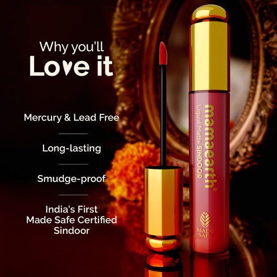 Liquid Matte Sindoor with Almond Extract & Vitamin E - 2.8 ml | 02- Maroon