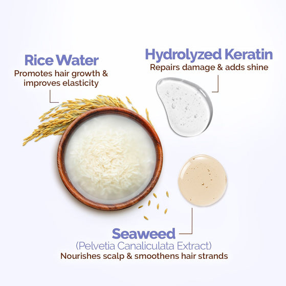 Rice Water Strengthening Shampoo with with Rice Water & Keratin for Damage Repair- 400 ml