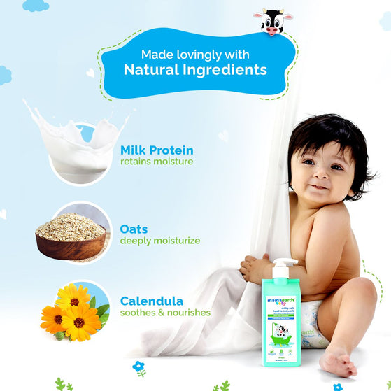 Milk protein oats calendula hero ingredients Milky Soft Head to Toe Wash