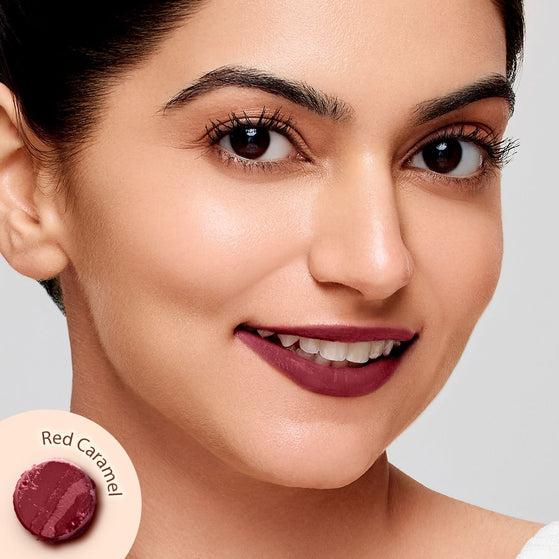 Moisture Matte LongStay Lipstick with Vitamin E & Avocado - 2g | Red Caramel