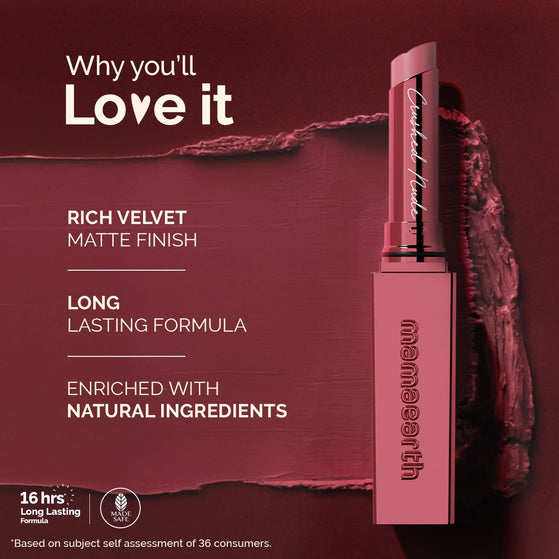 Luxe Matte Long Stay Lipstick with Passion Fruit Oil & Vitamin E -2g | Crushed Nude