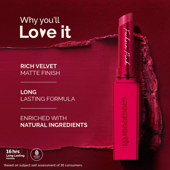 Luxe Matte Long Stay Lipstick with Passion Fruit Oil & Vitamin E -2g | Fuchsia Pink