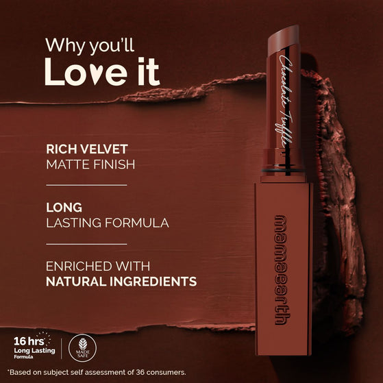 Luxe Matte Long Stay Lipstick with Passion Fruit Oil & Vitamin E -2g | Chocolate Truffle
