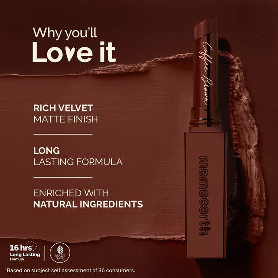 Luxe Matte Long Stay Lipstick with Passion Fruit Oil & Vitamin E -2g | Coffee Brown