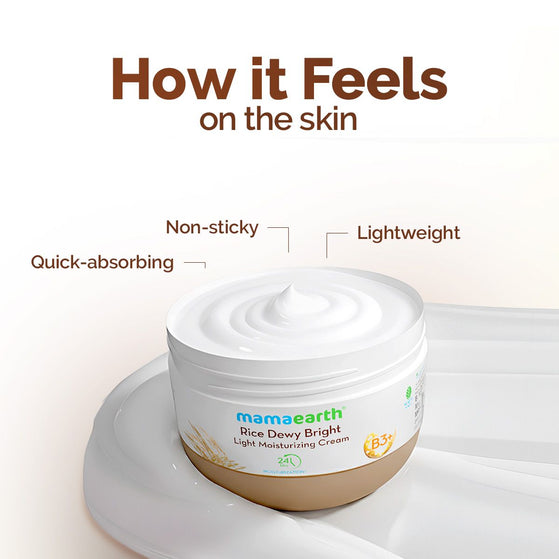 Rice Dewy Bright Moisturizer with Rice Water & Niacinamide for Glass Skin Glow - 200 g (Pack of 2)