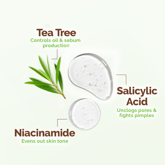 Tea Tree Pimple Control Face Wash with Tea Tree & Salicylic for Oily & Acne-Prone Skin - 150ml