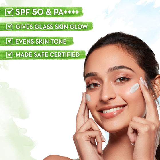 Mamaearth Rice Water Dewy Sunscreen with SPF 50 & PA++++ - 50g