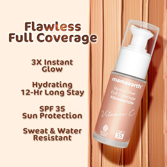 Hydra-Glow Full Coverage Foundation With Vitamin C & Turmeric - 30 ml | Ivory Glow