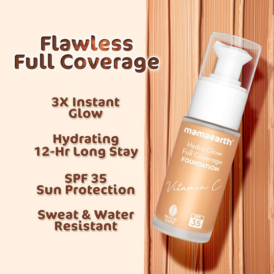 Hydra-Glow Full Coverage Foundation With Vitamin C & Turmeric - 30 ml | Crème Glow