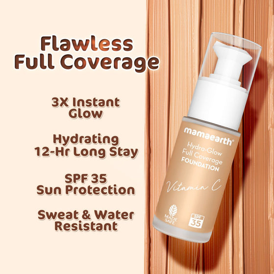 Hydra-Glow Full Coverage Foundation With Vitamin C & Turmeric - 30 ml | Beige Glow