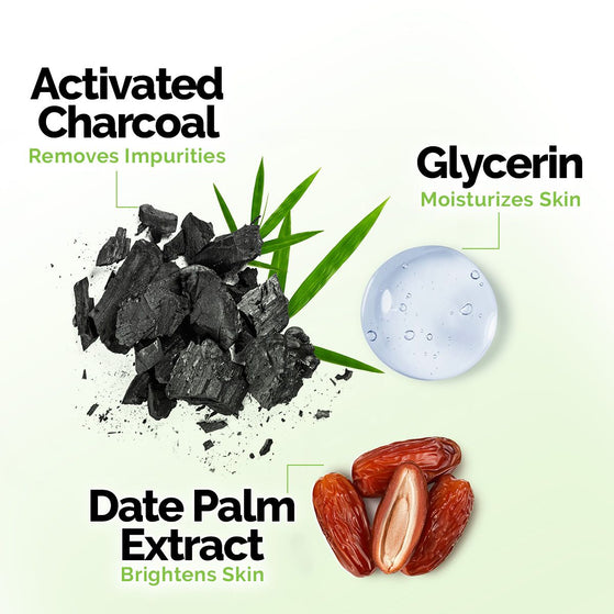 Charcoal Moisturizing Body Wash with Activated Charcoal & Energizing Mint for Skin Detoxification - 250 ml + 25 ml Extra