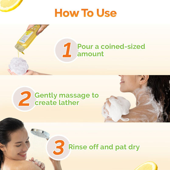 Vitamin C Moisturizing Body Wash with Vitamin C & Refreshing Lemon for Skin Illumination - 250 ml