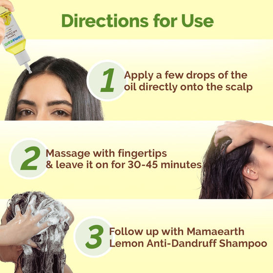 Mamaearth Lemon Anti-Dandruff Hair Oil with Lemon & Ginger for Dandruff & Itch-Free Scalp - 100 ml
