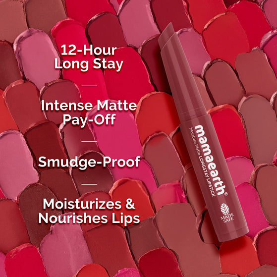 Moisture Matte Longstay Mini Lipstick- 0.7 g | Plum Punch