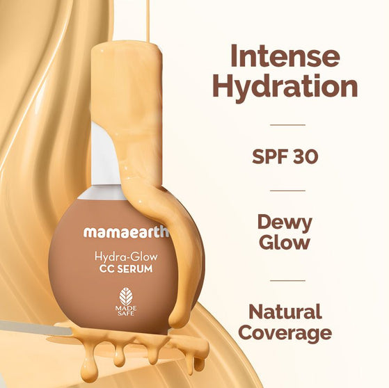 Mamaearth Hydra-Glow CC Serum with Vitamin C & Hyaluronic Acid - Peach -  30 ml