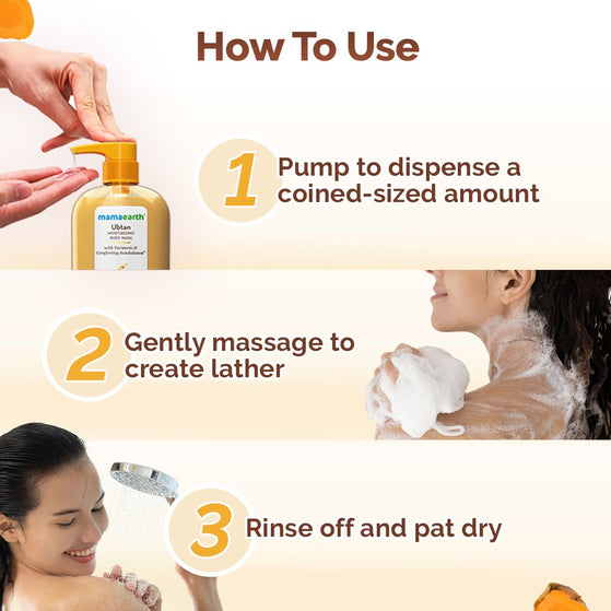 Ubtan Moisturizing Body Wash with Turmeric & Saffron for Tan Removal - 500 ml