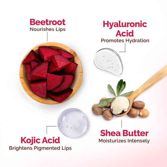 Beetroot Moisture Therapy Lip Balm with Beetroot & Hyaluronic Acid for Dry & Chapped Lips- 15 g