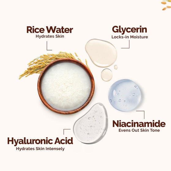 Rice Dewy Bright Light Gel Moisturizer with Rice & Niacinamide For Glass-skin Glow - 200 g