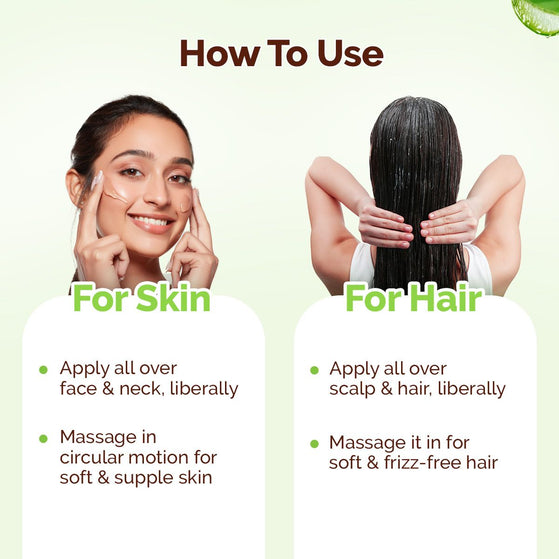 Aloe Vera Gel with 100% Natural Aloe Vera & Vitamin E for Skin & Hair - 150 ml