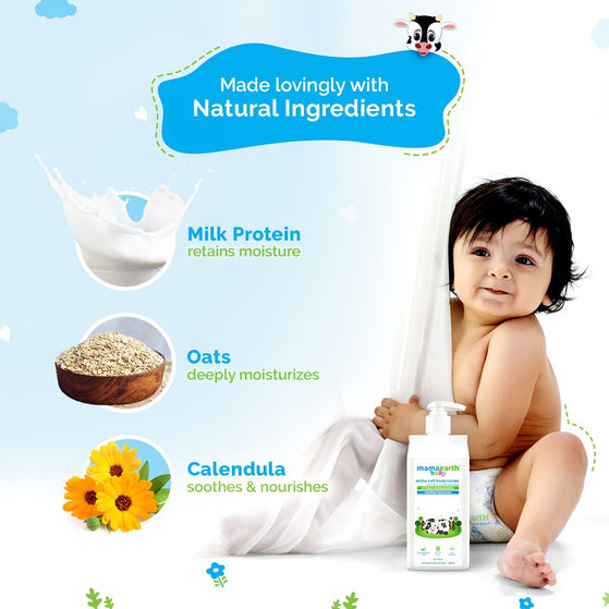 Natural ingredients Milk Protein Oats Calendula Baby Body Lotion