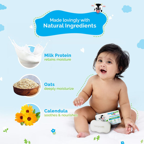 Natural ingredients Milk Protein Oats Calendula Baby Bathing Bar