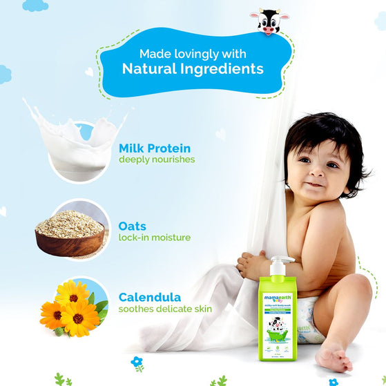 Natural ingredients Milk Protein Oats Calendula Baby Body Wash