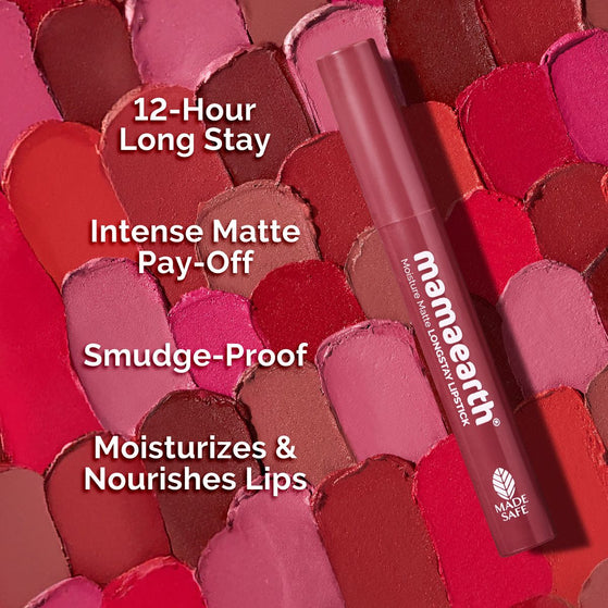Moisture Matte LongStay Lipstick with Vitamin E & Avocado - 2g | Spiced Petal